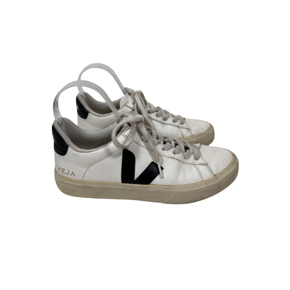 Veja Esplar Leather Sneakers Womens 7 White Black Low Top Lace Up